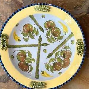 Hand-Painted Ceramic Fruit Plate 17.5